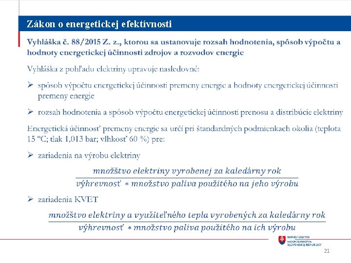 Zákon o energetickej efektívnosti 21 