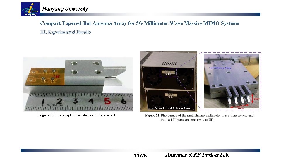 Hanyang University Compact Tapered Slot Antenna Array for 5 G Millimeter-Wave Massive MIMO Systems