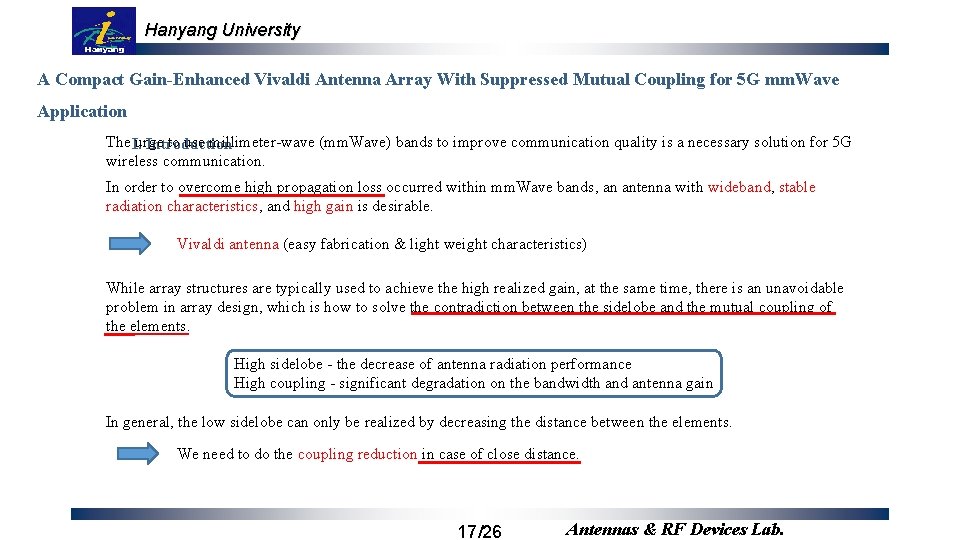 Hanyang University A Compact Gain-Enhanced Vivaldi Antenna Array With Suppressed Mutual Coupling for 5