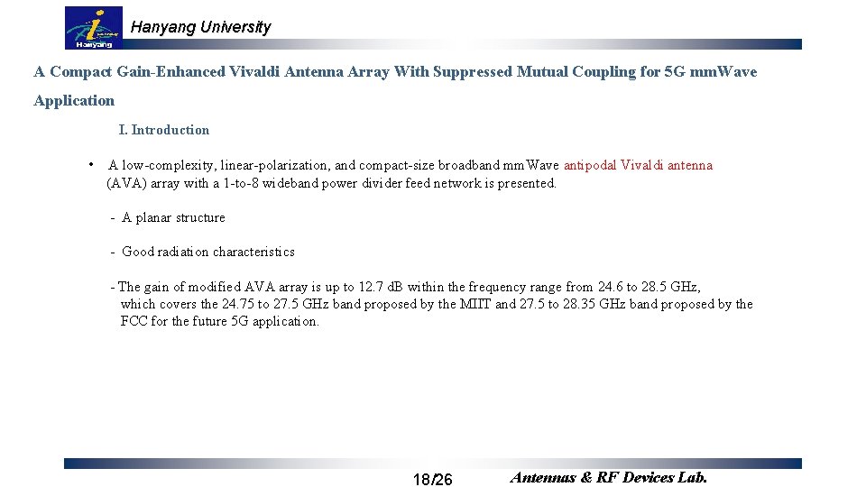 Hanyang University A Compact Gain-Enhanced Vivaldi Antenna Array With Suppressed Mutual Coupling for 5