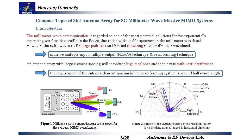 Hanyang University Compact Tapered Slot Antenna Array for 5 G Millimeter-Wave Massive MIMO Systems