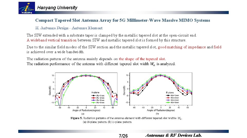 Hanyang University Compact Tapered Slot Antenna Array for 5 G Millimeter-Wave Massive MIMO Systems