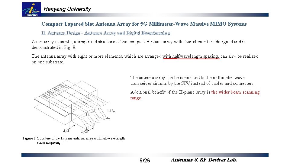 Hanyang University Compact Tapered Slot Antenna Array for 5 G Millimeter-Wave Massive MIMO Systems