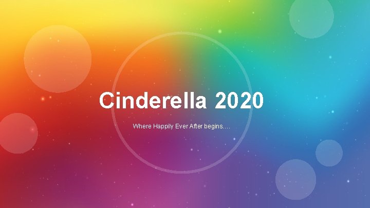 Cinderella 2020 Where Happily Ever After begins…. 