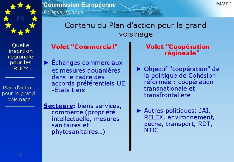 9/4/2021 Commission Européenne Politique régionale FR Quelle insertion régionale pour les RUP? Plan d'action