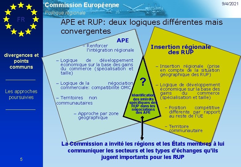 9/4/2021 Commission Européenne Politique régionale FR APE et RUP: deux logiques différentes mais convergentes