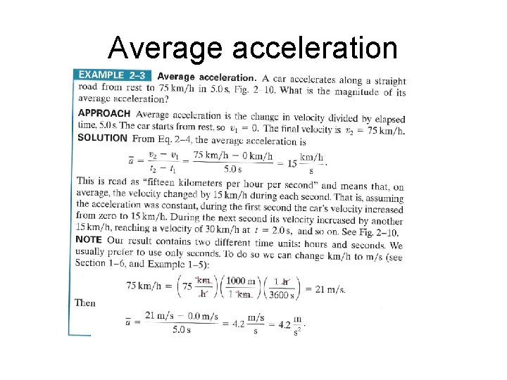 Average acceleration 