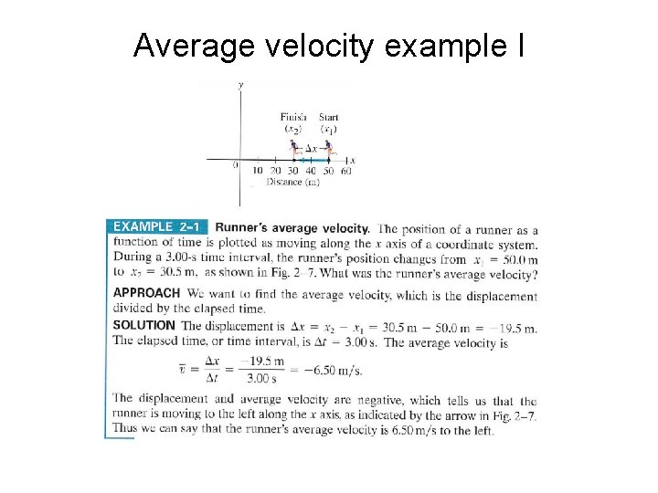 Average velocity example I 