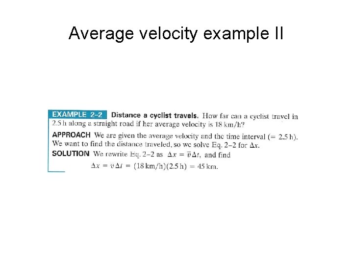 Average velocity example II 