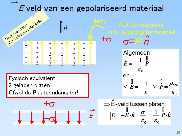 E veld van een gepolariseerd materiaal : tie a s i lar satie o