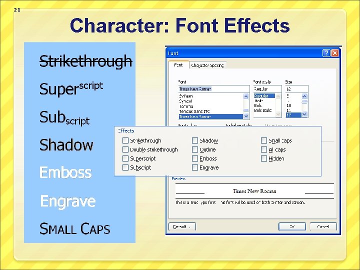 21 Character: Font Effects 