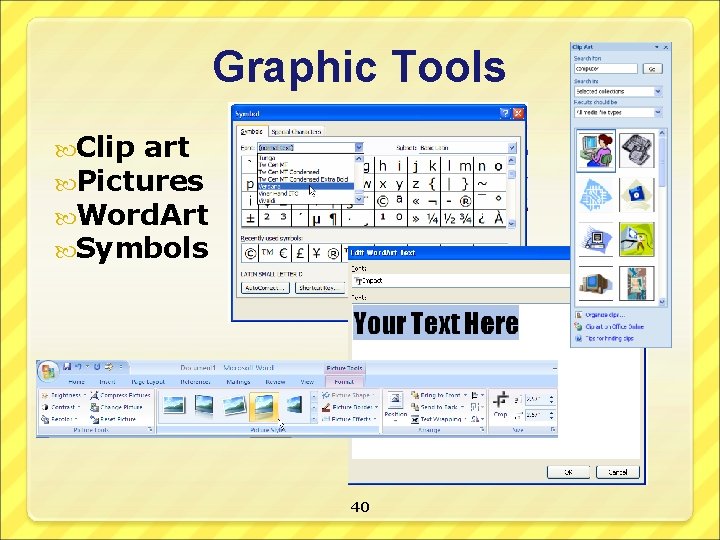 Graphic Tools Clip art Pictures Word. Art Symbols 40 