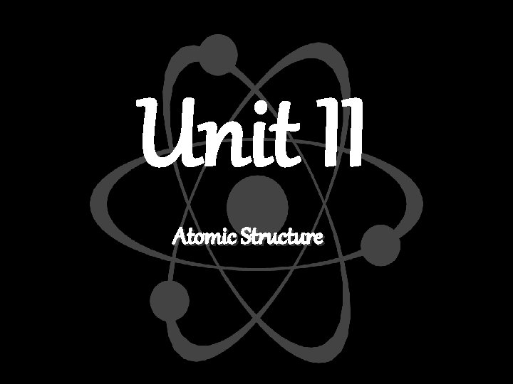 Unit II Atomic Structure 