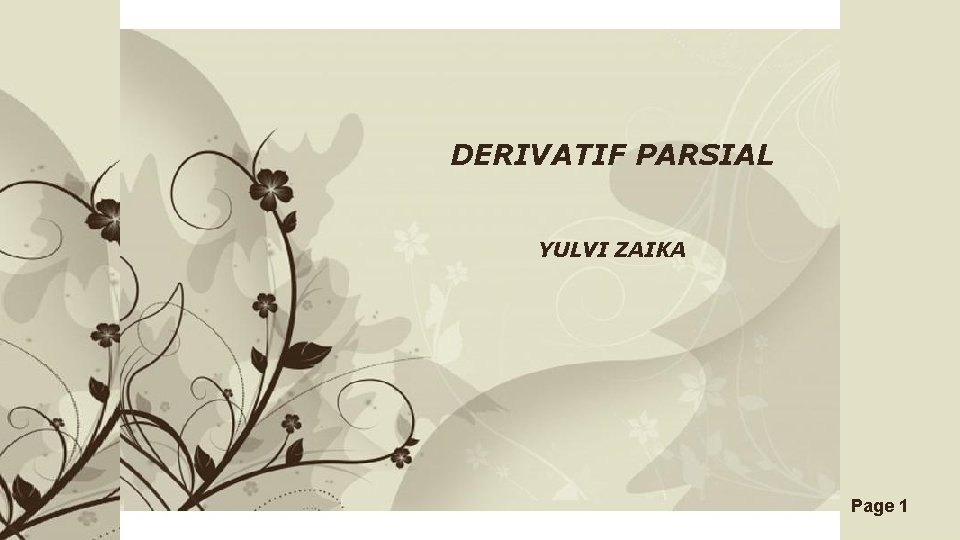 DERIVATIF PARSIAL YULVI ZAIKA Free Powerpoint Templates Page 1 