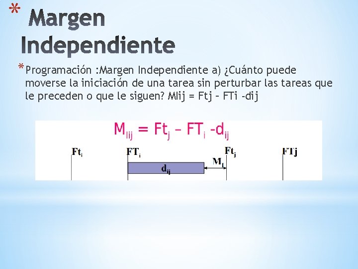 * *Programación : Margen Independiente a) ¿Cuánto puede moverse la iniciación de una tarea