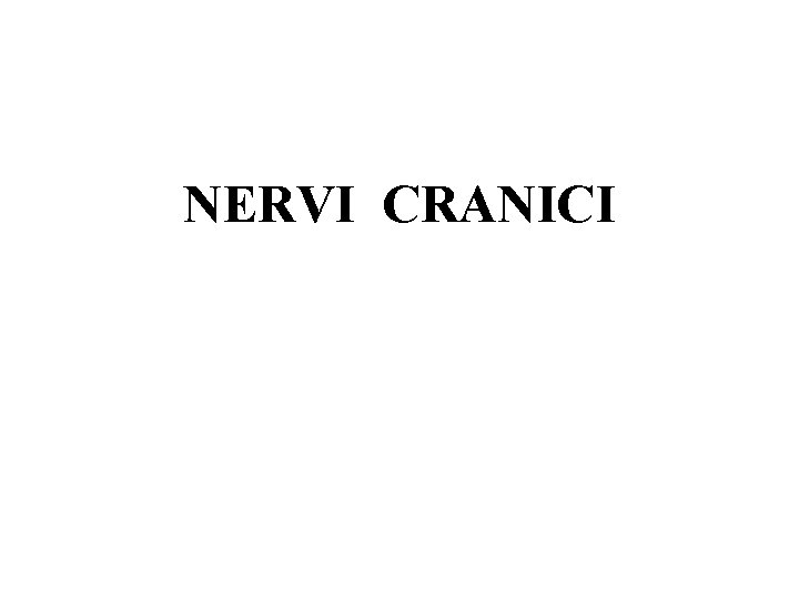 NERVI CRANICI Tronco Encefalico 