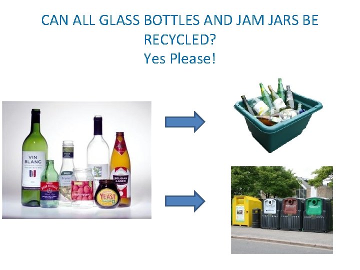 CAN ALL GLASS BOTTLES AND JAM JARS BE RECYCLED? Yes Please! 