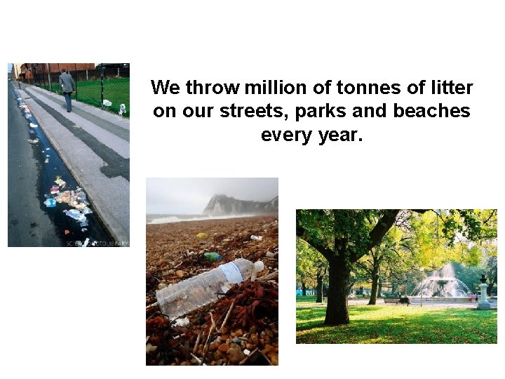 We throw million of tonnes of litter on our streets, parks and beaches every