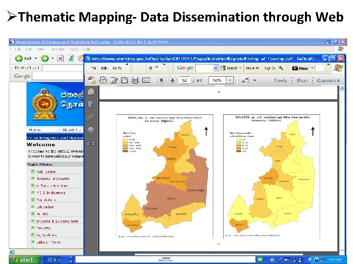 ØThematic Mapping- Data Dissemination through Web 