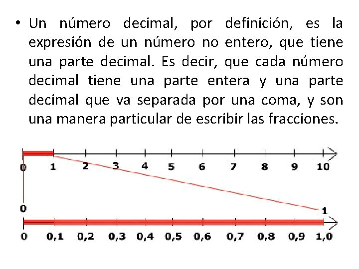  • Un número decimal, por definición, es la expresión de un número no