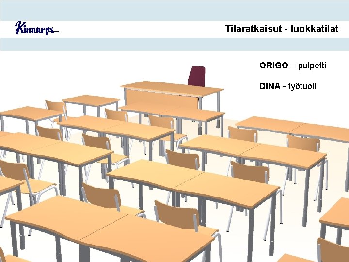 Tilaratkaisut - luokkatilat ORIGO – pulpetti DINA - työtuoli 