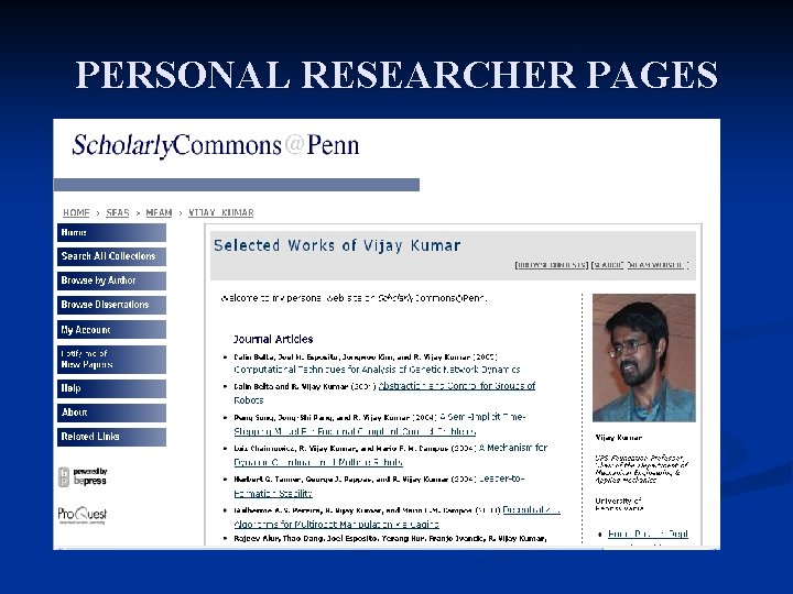 PERSONAL RESEARCHER PAGES 