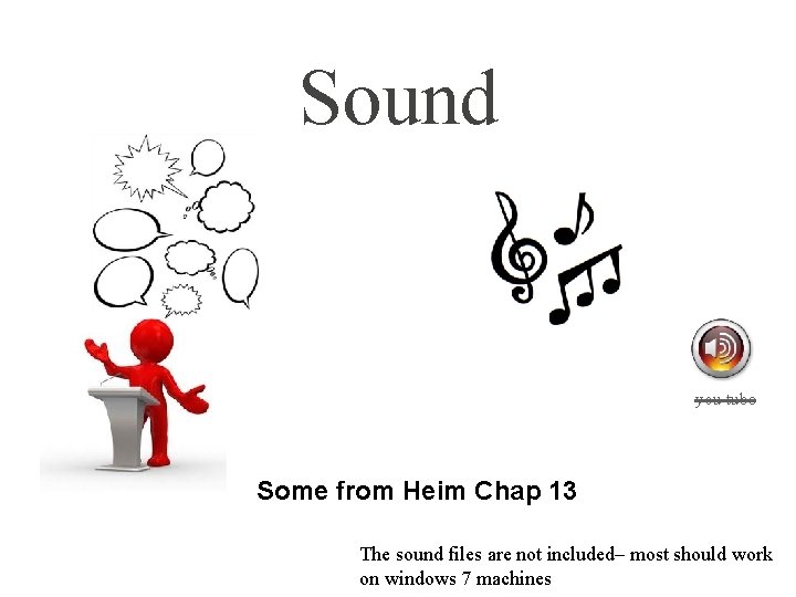 Sound you tube Some from Heim Chap 13 The sound files are not included–