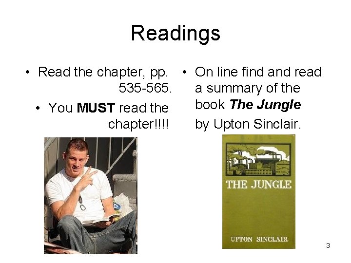 Readings • Read the chapter, pp. • On line find and read 535 -565.