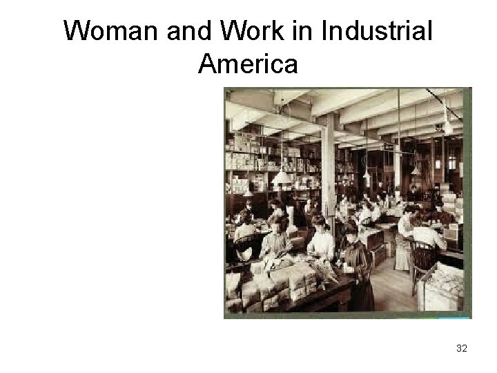 Woman and Work in Industrial America 32 