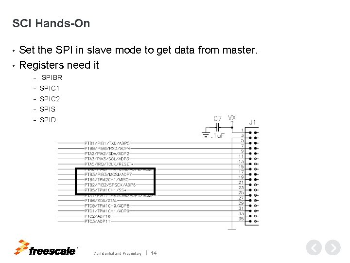 SCI Hands-On Set the SPI in slave mode to get data from master. •