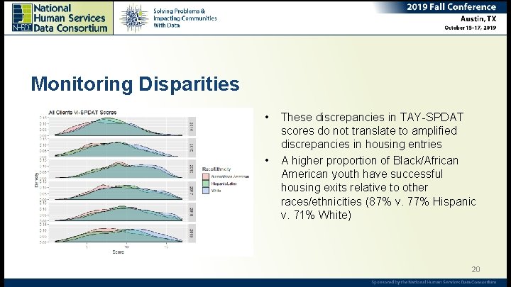 Monitoring Disparities • • These discrepancies in TAY-SPDAT scores do not translate to amplified