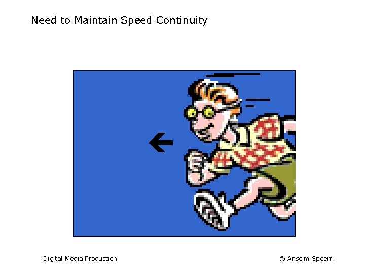 Need to Maintain Speed Continuity Digital Media Production © Anselm Spoerri 