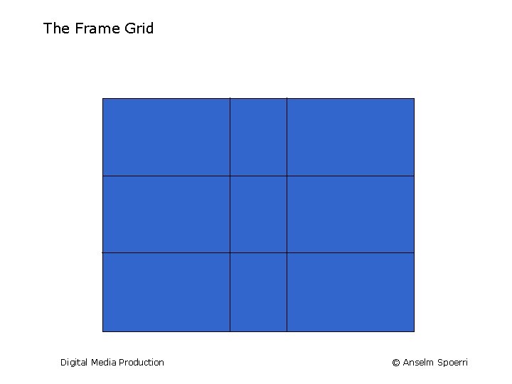 The Frame Grid Digital Media Production © Anselm Spoerri 