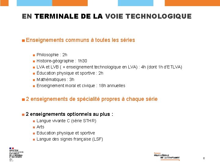 EN TERMINALE DE LA VOIE TECHNOLOGIQUE ■ Enseignements communs à toutes les séries ■