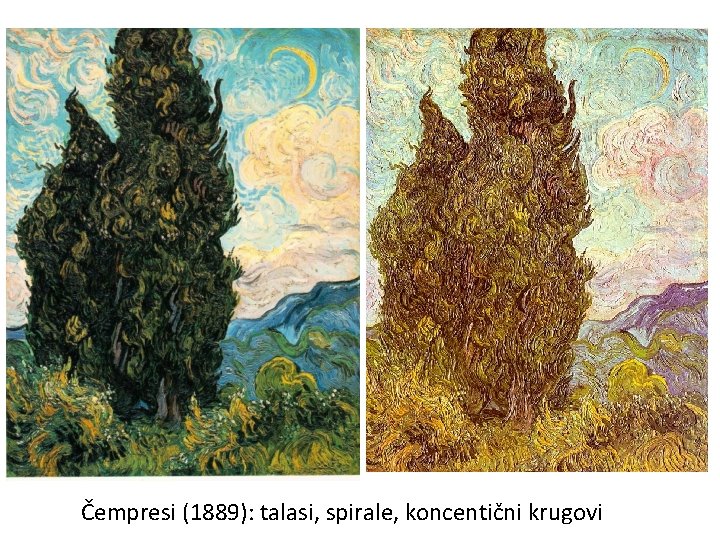 Čempresi (1889): talasi, spirale, koncentični krugovi 