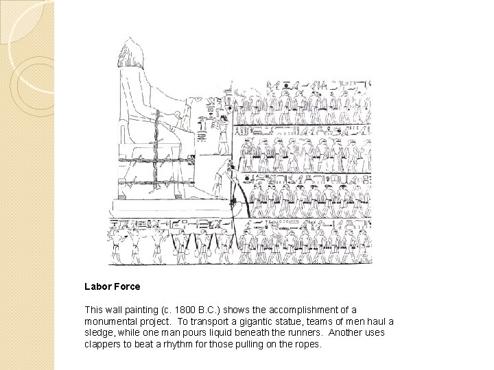 Labor Force This wall painting (c. 1800 B. C. ) shows the accomplishment of