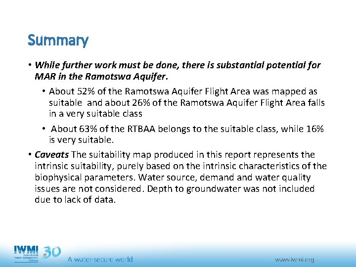 Summary • While further work must be done, there is substantial potential for MAR