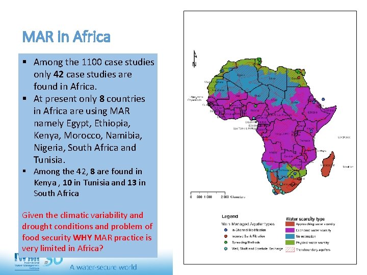 MAR in Africa § Among the 1100 case studies only 42 case studies are
