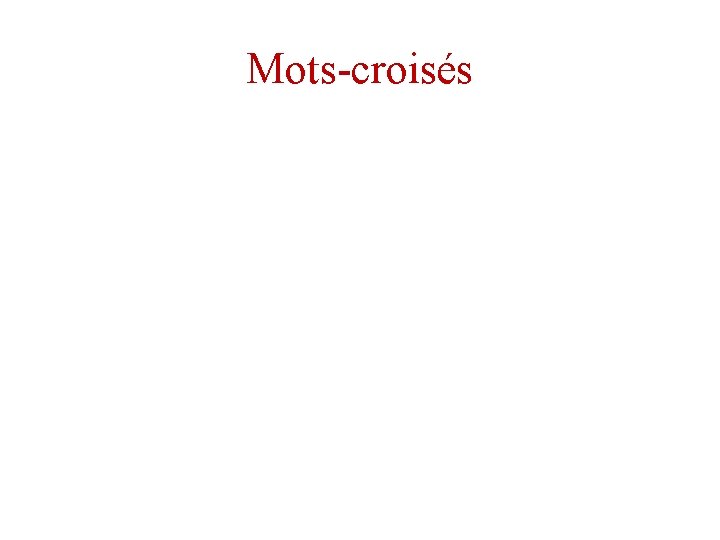 Mots-croisés 