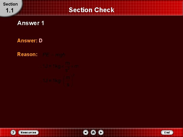 Section 1. 1 Answer: D Reason: Section Check Section 1. 1 Answer: D Reason: Section Check