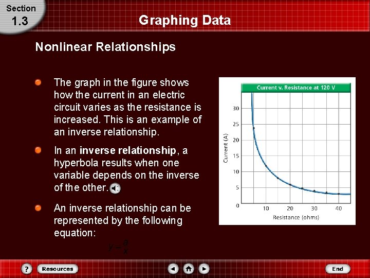 Section 1. 3 Graphing Data Nonlinear Relationships The graph in the figure shows how Section 1. 3 Graphing Data Nonlinear Relationships The graph in the figure shows how