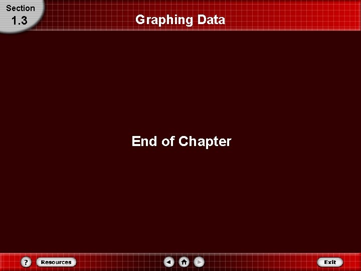 Section 1. 3 Graphing Data End of Chapter Section 1. 3 Graphing Data End of Chapter