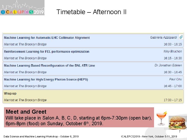 Timetable – Afternoon II Meet and Greet Will take place in Salon A, B, Timetable – Afternoon II Meet and Greet Will take place in Salon A, B,