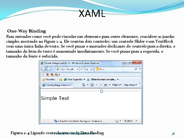 XAML One-Way Binding Para entender como você pode vincular um elemento para outro elemento,