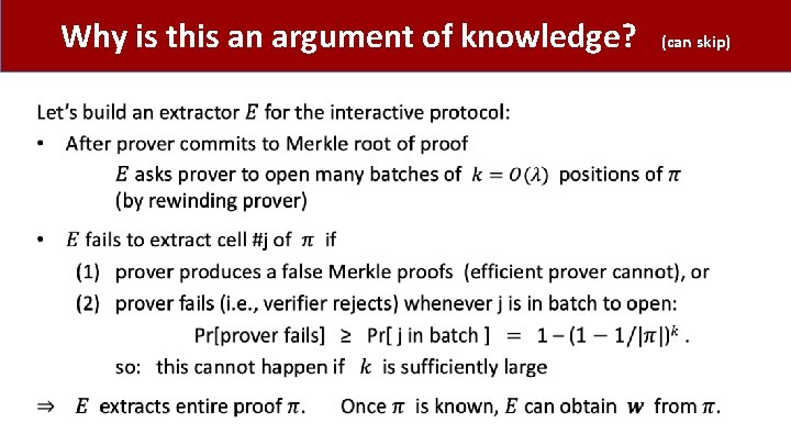 Why is this an argument of knowledge? • (can skip) Why is this an argument of knowledge? • (can skip)