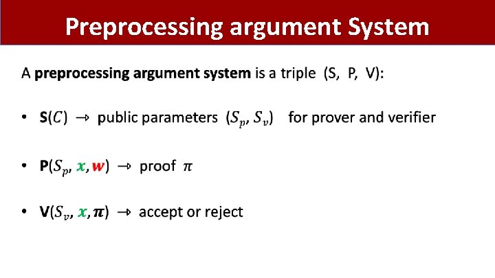 Preprocessing argument System • 