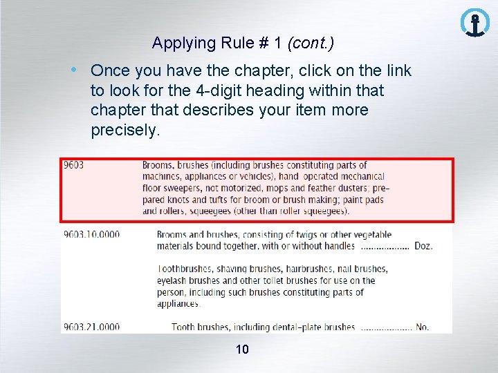 Applying Rule # 1 (cont. ) • Once you have the chapter, click on