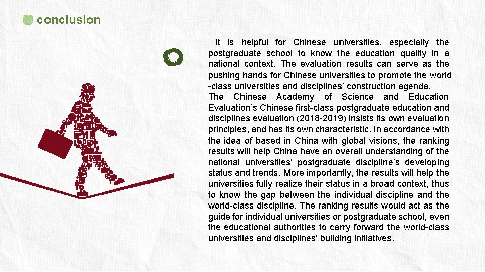 conclusion It is helpful for Chinese universities, especially the postgraduate school to know the