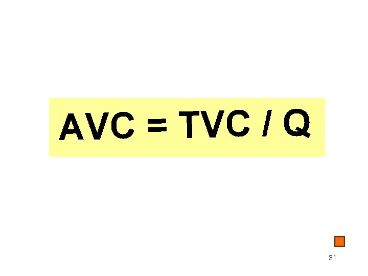 AVC = TVC / Q 31 