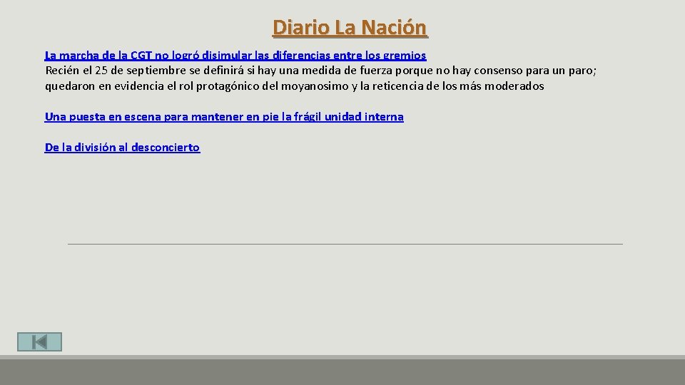 Diario La Nación La marcha de la CGT no logró disimular las diferencias entre